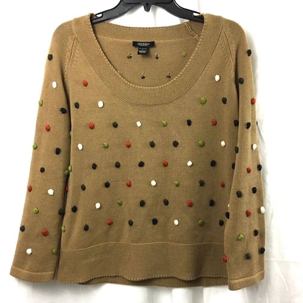 Peck & Peck Collection threaded Pom Pom sweater L